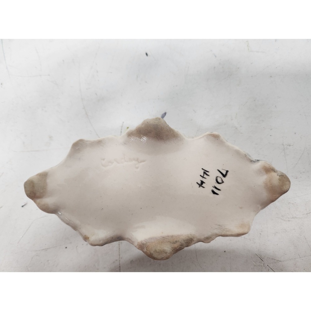 Antique Corday White Porcelain Oval Trinket Box 3D Floral Lid Victorian Rare - Picture 8 of 12